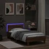 Lova Lovos rėmas su galvūgaliu ir LED lemputėmis, rudas, 100x200cm