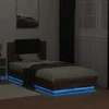 Lova Lovos rėmas su galvūgaliu ir LED lemputėmis, rudas, 90x190cm