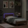 Lova Lovos rėmas su galvūgaliu ir LED lemputėmis, rudas, 90x200cm
