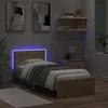Lova Lovos rėmas su galvūgaliu ir LED lemputėmis, ąžuolo, 75x190cm
