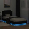 Lova Lovos rėmas su galvūgaliu ir LED lemputėmis, juodas, 100x200cm