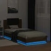 Lova Lovos rėmas su galvūgaliu ir LED lemputėmis, rudas, 90x200cm