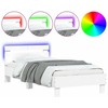 Lovos rėmas su galvūgaliu ir LED lemputėmis, baltas, 100x200cm