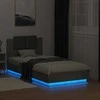 Lova Lovos rėmas su galvūgaliu ir LED lemputėmis, betono, 75x190cm