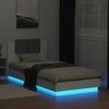Lova Lovos rėmas su galvūgaliu ir LED lemputėmis, baltas, 100x200cm