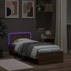 Lova Lovos rėmas su galvūgaliu ir LED lemputėmis, rudas, 90x190cm
