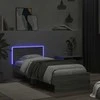 Lova Lovos rėmas su galvūgaliu ir LED lemputėmis, pilkas, 75x190cm