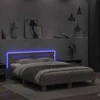 Lova Lovos rėmas su galvūgaliu ir LED, pilkas ąžuolo, 140x200cm