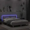 Lova Lovos rėmas su galvūgaliu ir LED, pilkas ąžuolo, 150x200cm