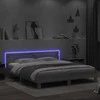 Lova Lovos rėmas su galvūgaliu ir LED, pilkas ąžuolo, 200x200cm