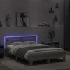 Lova Lovos rėmas su galvūgaliu ir LED, pilkas ąžuolo, 120x200cm