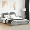 Lova Lovos rėmas su galvūgaliu ir LED, pilkas ąžuolo, 140x200cm