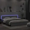 Lova Lovos rėmas su galvūgaliu ir LED, pilkas ąžuolo, 180x200cm