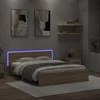 Lova Lovos rėmas su galvūgaliu ir LED, sonoma ąžuolo, 160x200cm