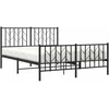 Lova Lovos rėmas su galvūgaliu/kojūgaliu, juodas, 135x190cm, metalas