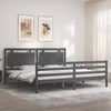 Lova Lovos rėmas su galvūgaliu, pilkas, 200x200cm, medienos masyvas