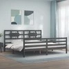 Lova Lovos rėmas su galvūgaliu, pilkas, 200x200cm, medienos masyvas