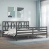 Lova Lovos rėmas su galvūgaliu, pilkas, 200x200cm, medienos masyvas