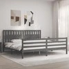 Lova Lovos rėmas su galvūgaliu, pilkas, 200x200cm, medienos masyvas