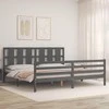 Lova Lovos rėmas su galvūgaliu, pilkas, 200x200cm, medienos masyvas