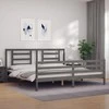 Lova Lovos rėmas su galvūgaliu, pilkas, 200x200cm, medienos masyvas