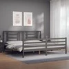 Lova Lovos rėmas su galvūgaliu, pilkas, 200x200cm, medienos masyvas