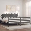 Lova Lovos rėmas su galvūgaliu, pilkas, 200x200cm, medienos masyvas
