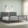Lova Lovos rėmas su galvūgaliu, pilkas, 200x200cm, medienos masyvas