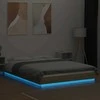 Lova Lovos rėmas su LED, ąžuolo, 140x190cm, apdirbta mediena