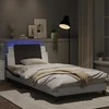 Lova Lovos rėmas su LED, baltas ir juodas, 100x200cm, dirbtinė oda