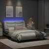 Lova Lovos rėmas su LED, baltas ir juodas, 120x200cm, dirbtinė oda
