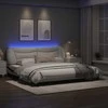 Lova Lovos rėmas su LED, baltas ir juodas, 200x200cm, dirbtinė oda