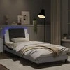Lova Lovos rėmas su LED, baltas ir juodas, 90x200cm, dirbtinė oda