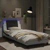 Lova Lovos rėmas su LED, baltas ir juodas, 90x190cm, dirbtinė oda