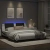 Lova Lovos rėmas su LED, baltas ir juodas, 180x200cm, dirbtinė oda