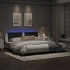 Lova Lovos rėmas su LED, baltas ir juodas, 200x200cm, dirbtinė oda