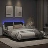 Lova Lovos rėmas su LED, baltas ir juodas, 140x200cm, dirbtinė oda
