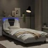 Lova Lovos rėmas su LED, baltas ir juodas, 90x200cm, dirbtinė oda