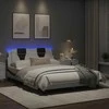 Lova Lovos rėmas su LED, baltas ir juodas, 120x200cm, dirbtinė oda