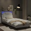 Lova Lovos rėmas su LED, baltos spalvos, 90x190cm, dirbtinė oda