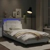 Lova Lovos rėmas su LED, baltos spalvos, 100x200cm, dirbtinė oda