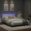 Lova Lovos rėmas su LED, baltos spalvos, 140x190cm, dirbtinė oda