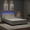 Lova Lovos rėmas su LED, baltos spalvos, 140x190cm, dirbtinė oda