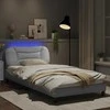 Lova Lovos rėmas su LED, baltos spalvos, 100x200cm, dirbtinė oda