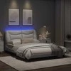 Lova Lovos rėmas su LED, baltos spalvos, 120x200cm, dirbtinė oda