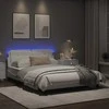 Lova Lovos rėmas su LED, baltos spalvos, 120x200cm, dirbtinė oda