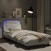 Lova Lovos rėmas su LED, baltos spalvos, 90x200cm, dirbtinė oda