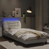 Lova Lovos rėmas su LED, baltos spalvos, 90x200cm, dirbtinė oda