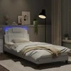 Lova Lovos rėmas su LED, baltos spalvos, 80x200cm, dirbtinė oda