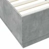 Lovos rėmas su LED, betono pilkas, 100x200cm, apdirbta mediena